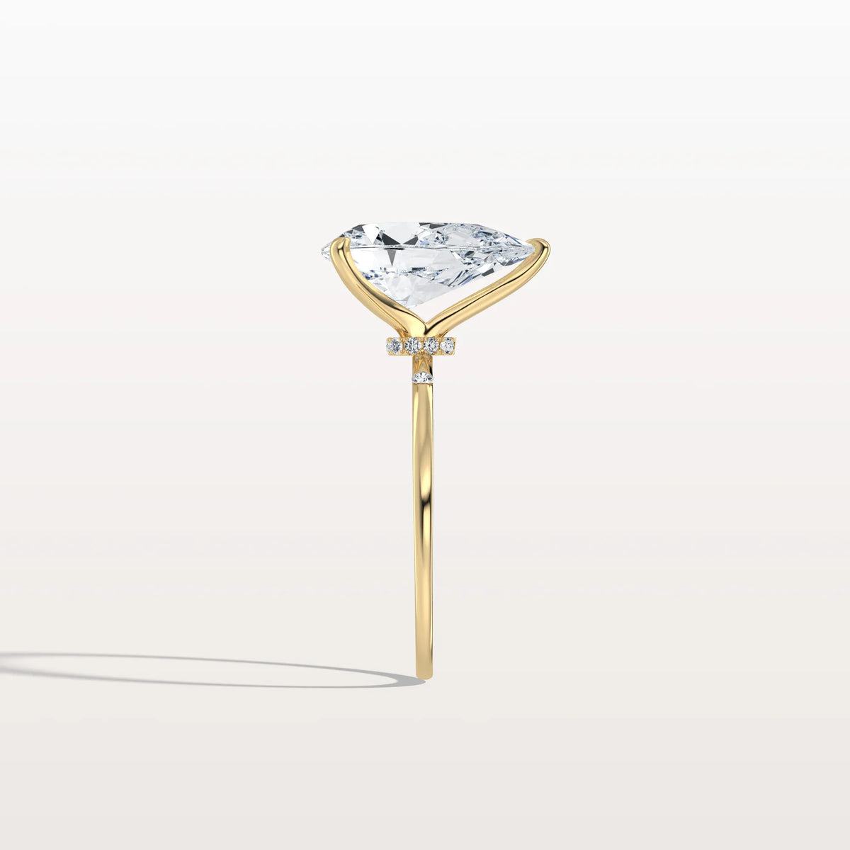 3CT Lab Grown Pear Engagement Ring with Hidden Halo - Rings