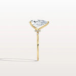 3CT Lab Grown Pear Engagement Ring with Hidden Halo - Rings