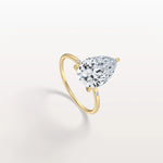 3CT Lab Grown Pear Engagement Ring with Hidden Halo - Rings