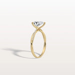 1CT Pear Lab Diamond Engagement Ring–Twisted 14K Gold Band - Rings