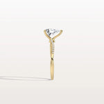 1CT Pear Lab Diamond Engagement Ring–Twisted 14K Gold Band - Rings