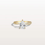 1CT Pear Lab Diamond Engagement Ring–Twisted 14K Gold Band - Rings