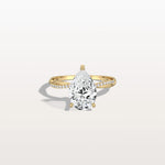 2CT Pear Lab Diamond Engagement Ring–Twisted 14K Gold Band - Rings