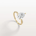 2CT Pear Lab Diamond Engagement Ring–Twisted 14K Gold Band - Rings