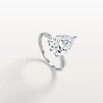 3CT Pear Lab Diamond Engagement Ring–Twisted 14K Gold Band - Rings