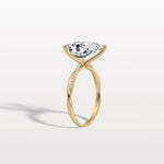 3CT Pear Lab Diamond Engagement Ring–Twisted 14K Gold Band - Rings