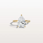 3CT Pear Lab Diamond Engagement Ring–Twisted 14K Gold Band - Rings