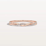 Stackable Pave Twisted Ring-14K Gold/Platinum Wedding Band - Rings