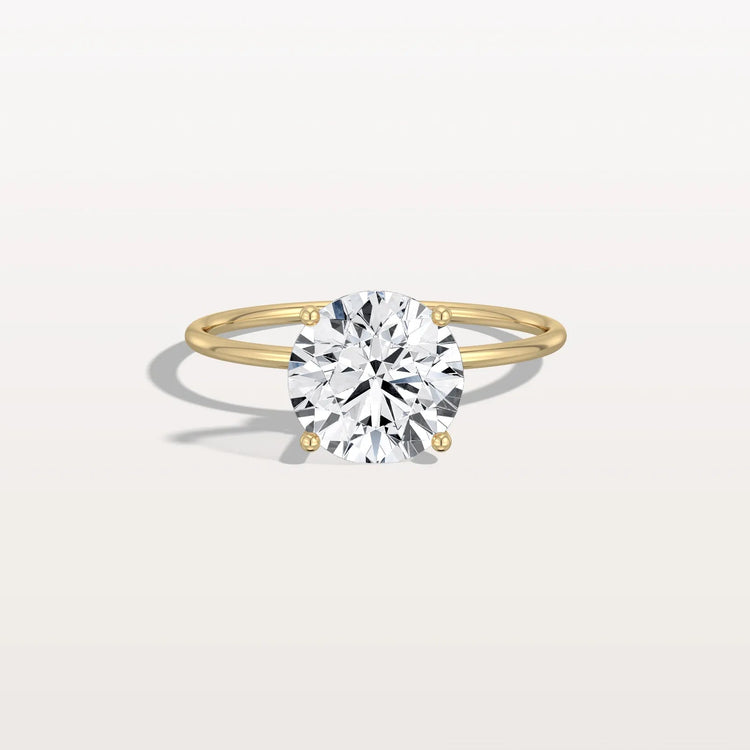2CT Round Lab Grown Diamond Double Hidden Halo Ring - Rings