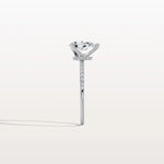 1CT Pear Lab Diamond Engagement Ring–Pave Band in 14K Gold - Rings