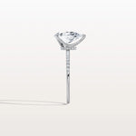 2CT Pear Lab Diamond Engagement Ring–Pave Band in 14K Gold - Rings