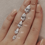 Carlotta丨Pear Lab Diamond Hidden Halo Half Pavé Engagement Ring - Rings