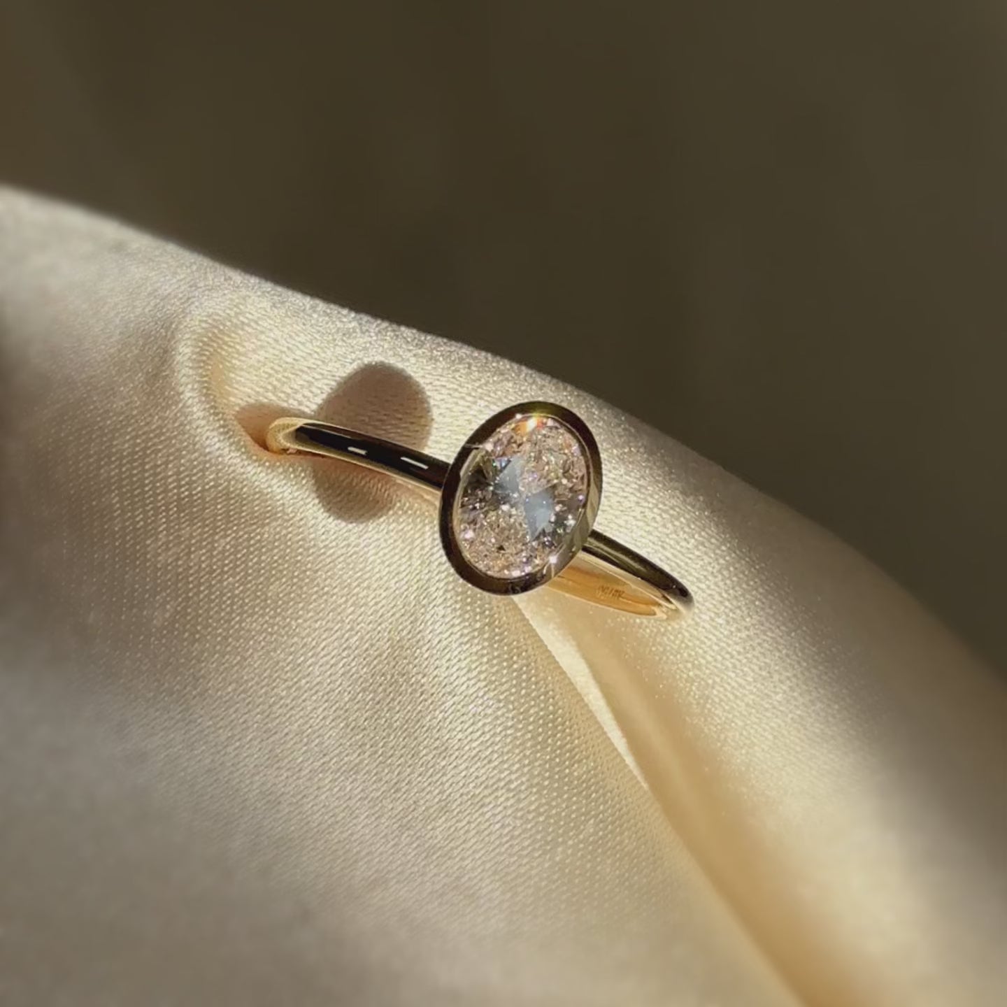 Minimalist Lab Diamond Bezel Solitaire Ring In 14K Solid Gold/Platinum