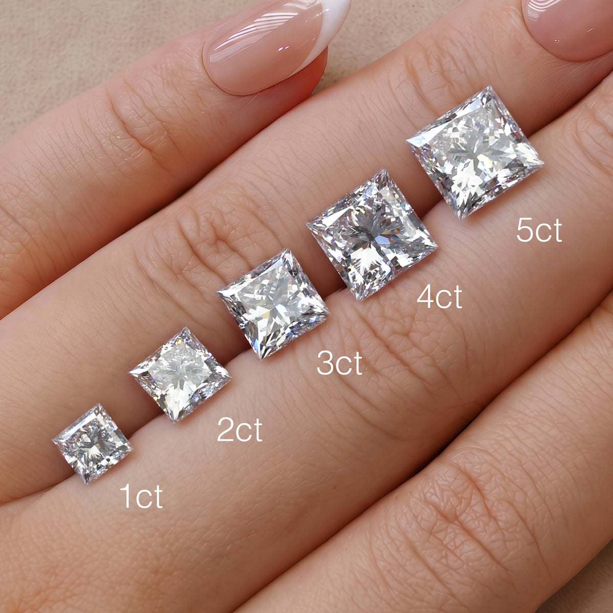 Oriana丨Princess Cut Lab-Grown Diamond Solitaire Cigar Band Engagement Ring - Rings