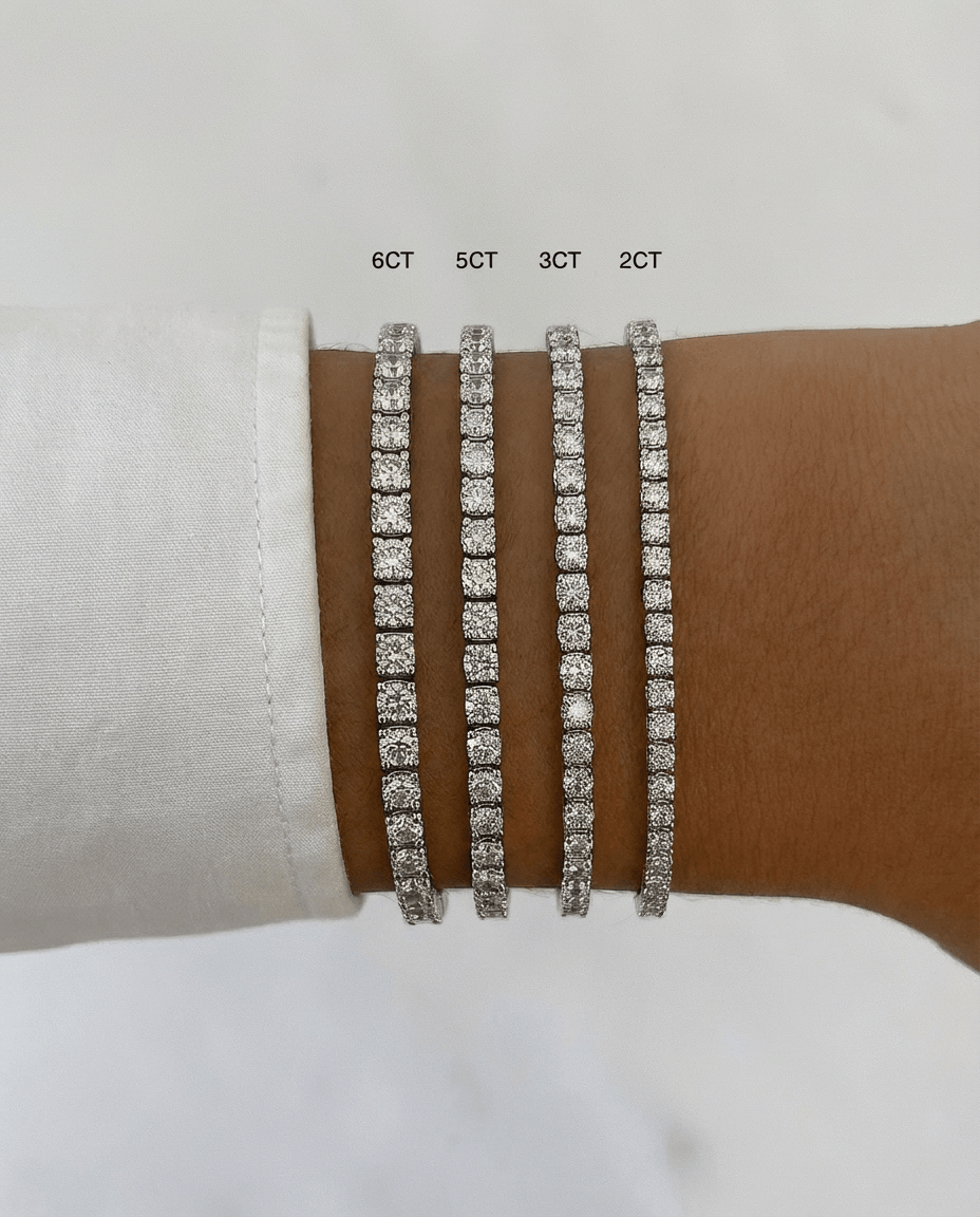 3Carat Lab - Grown Diamond Tennis Bracelet in 14K Gold/Platinum – Classic & Timeless - Bracelets